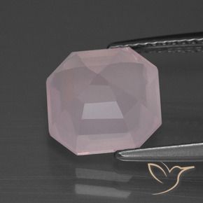 Cuarzo rosa Rosado claro natural de 3.91 ct, Corte Octágono / Esmeralda, Transparente