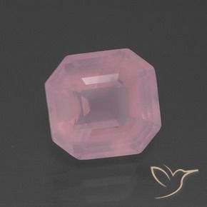 Cuarzo rosa Rosado medio natural de 3.81 ct, Corte Octágono / Esmeralda, Transparente