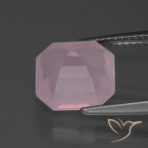 Cuarzo rosa Rosado medio natural de 3.81 ct, Corte Octágono / Esmeralda, Transparente