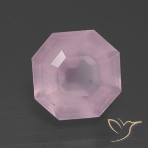 Cuarzo rosa Rosado claro natural de 3.71 ct, Corte Octágono / Esmeralda, Transparente