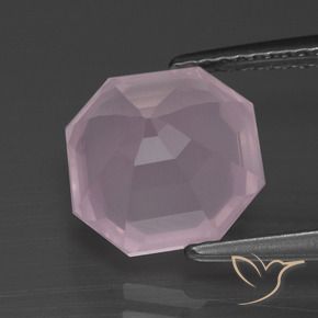 Cuarzo rosa Rosado claro natural de 3.71 ct, Corte Octágono / Esmeralda, Transparente