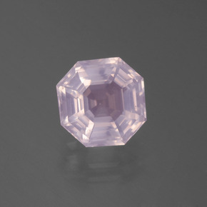 Cuarzo Rosa Rosado cereza claro natural de 2.56 ct, corte esmeralda, Transparente