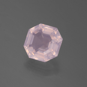 Cuarzo rosa rosa natural de 2,30 ct, corte esmeralda, transparente
