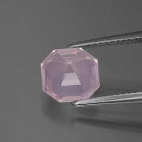 Cuarzo rosa rosa natural de 2,30 ct, corte esmeralda, transparente