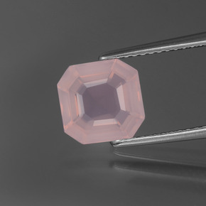 Cuarzo rosa rosa natural de 2,20 ct, corte esmeralda, transparente