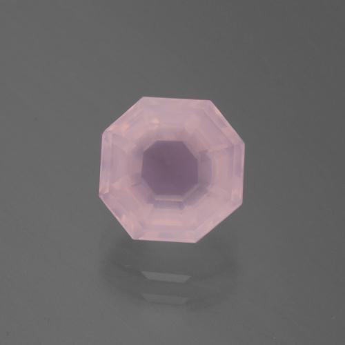 Cuarzo Rosa Rosado claro natural de 2.57 ct, corte esmeralda, Transparente