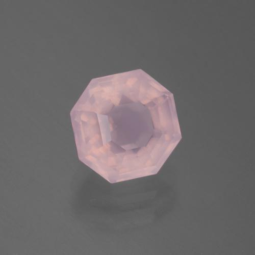 Cuarzo Rosa Rosado claro natural de 2.57 ct, corte esmeralda, Transparente
