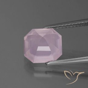 Cuarzo rosa Rosado claro natural de 2.85 ct, Corte Octágono / Esmeralda, Transparente