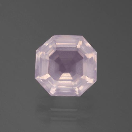 Cuarzo Rosa Rosado claro natural de 3.35 ct, corte esmeralda, Transparente