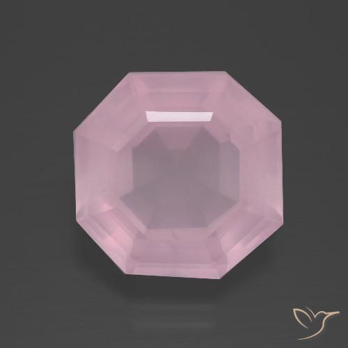 7.57ct Natural Rosado claro Cuarzo rosa, corte esmeralda, Transparente