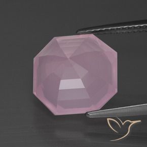 Cuarzo rosa Rosado claro natural de 7.57 ct, Corte Octágono / Esmeralda, Transparente