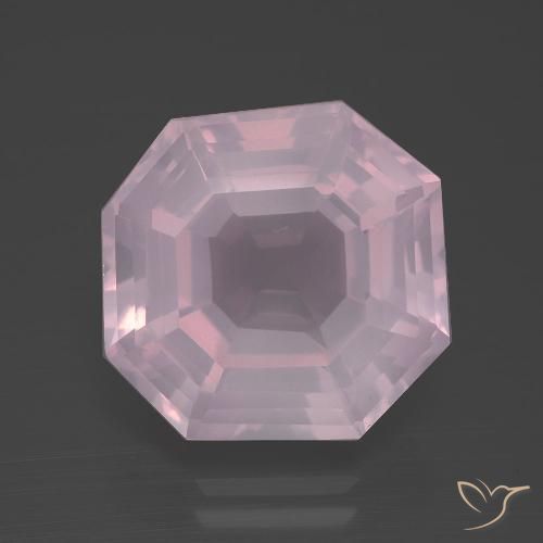 10.19ct Natural Rosado Bubblegum Cuarzo rosa, corte esmeralda, Transparente