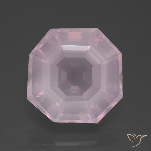10.56ct Natural Rosado Bubblegum Cuarzo rosa, corte esmeralda, Transparente