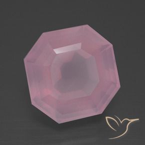Cuarzo rosa Rosado claro natural de 11.20 ct, Corte Octágono / Esmeralda, Transparente