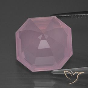 Cuarzo rosa Rosado claro natural de 11.20 ct, Corte Octágono / Esmeralda, Transparente