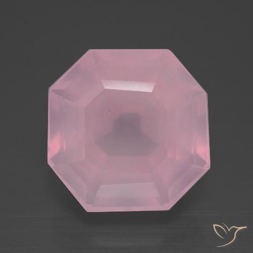 11.28ct Natural Rosado rosa medio Cuarzo rosa, corte esmeralda, Transparente