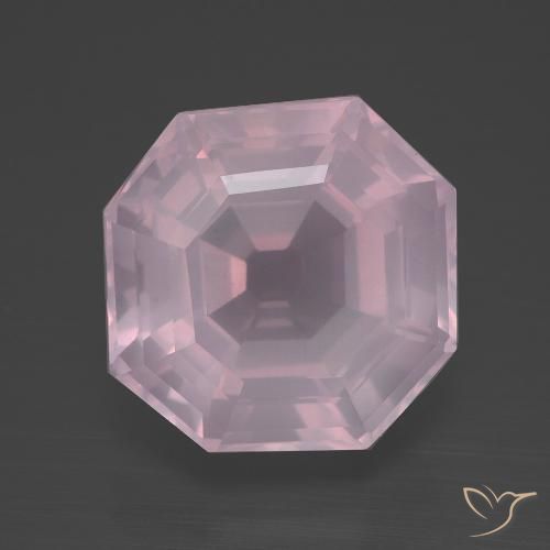 11.30ct Natural Rosado Bubblegum Cuarzo rosa, corte esmeralda, Transparente
