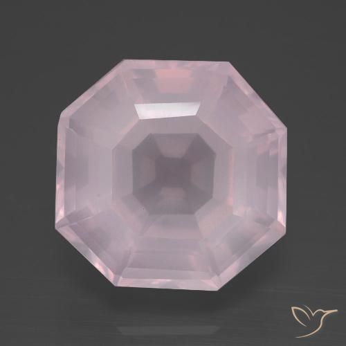 12.21ct Natural Rosado claro Cuarzo rosa, corte esmeralda, Transparente
