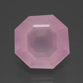 Cuarzo rosa rosa natural de 12,44 ct, corte esmeralda, transparente