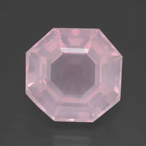Cuarzo rosa rosa natural de 13,25 ct, corte esmeralda, transparente