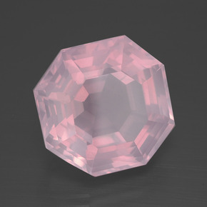 Cuarzo rosa rosa natural de 13,25 ct, corte esmeralda, transparente
