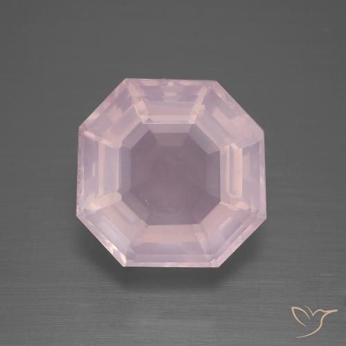 8.93ct Natural Rosado claro Cuarzo rosa, corte esmeralda, Transparente