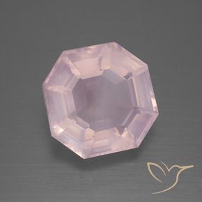 Cuarzo rosa Rosado claro natural de 8.93 ct, Corte Octágono / Esmeralda, Transparente