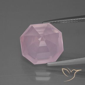 Cuarzo rosa Rosado claro natural de 7.53 ct, Corte Octágono / Esmeralda, Transparente
