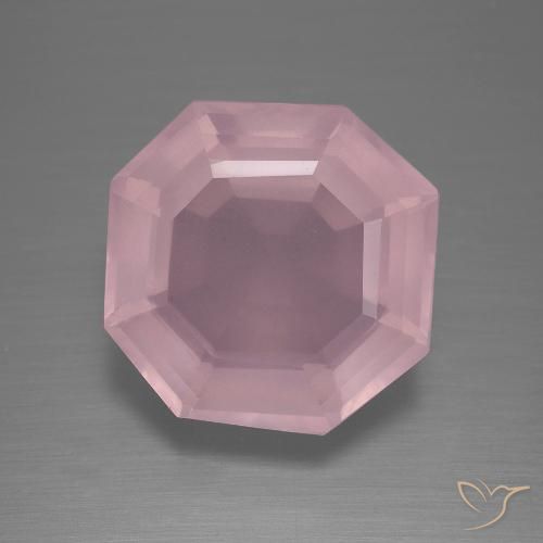 10.65ct Natural Rosado medio Cuarzo rosa, corte esmeralda, Transparente