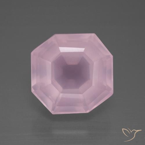 11.85ct Natural Rosado claro Cuarzo rosa, corte esmeralda, Transparente