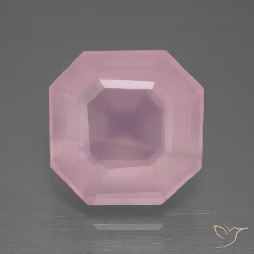 12.72ct Natural Rosado rosa medio Cuarzo rosa, corte esmeralda, Transparente
