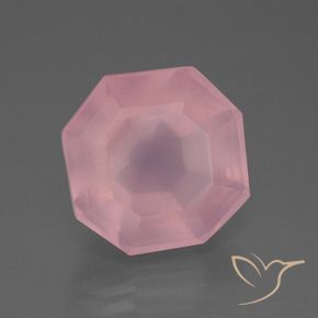 Cuarzo rosa Rosado medio natural de 12.80 ct, Corte Octágono / Esmeralda, Transparente