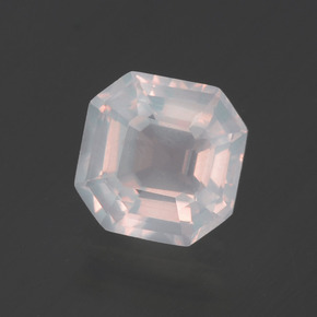 Cuarzo rosa rosa natural de 1,96 ct, corte esmeralda, transparente