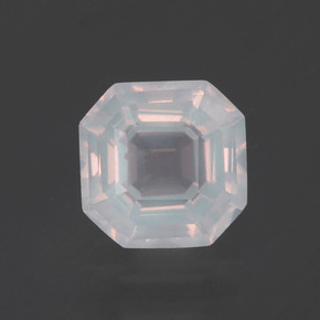 Cuarzo rosa rosa natural de 1,96 ct, corte esmeralda, transparente