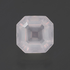 Cuarzo rosa rosa natural de 1,98 ct, corte esmeralda, transparente