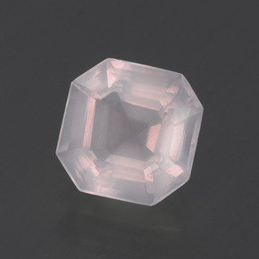Cuarzo rosa rosa natural de 1,98 ct, corte esmeralda, transparente