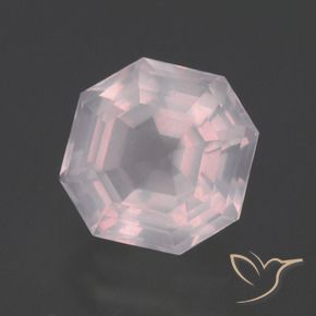 Cuarzo rosa Rosado claro natural de 2.86 ct, Corte Octágono / Esmeralda, Transparente