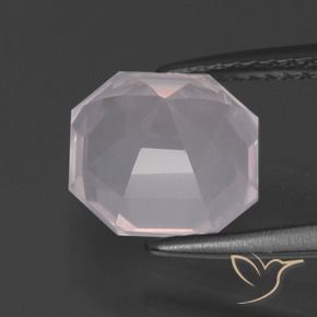 Cuarzo rosa Rosado claro natural de 2.86 ct, Corte Octágono / Esmeralda, Transparente