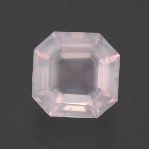 Cuarzo rosa rosa natural de 2,31 ct, corte esmeralda, transparente