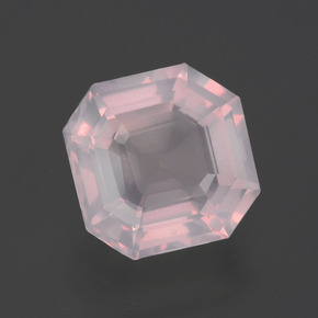 Cuarzo rosa rosa natural de 2,31 ct, corte esmeralda, transparente