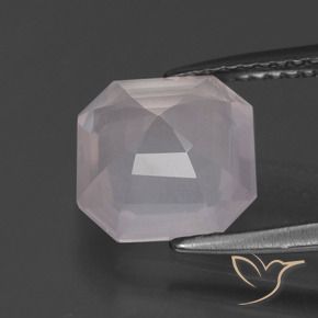 Cuarzo rosa Rosado muy claro natural de 2.99 ct, Corte Octágono / Esmeralda, Transparente