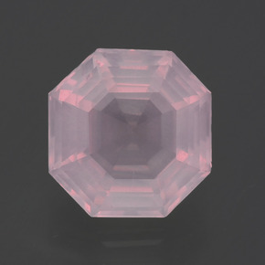 Cuarzo rosa rosa natural de 2,60 ct, corte esmeralda, transparente