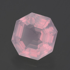 Cuarzo rosa rosa natural de 2,60 ct, corte esmeralda, transparente