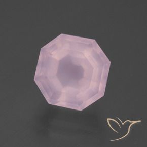 Cuarzo rosa Rosado Bubblegum natural de 4.68 ct, Corte Octágono / Esmeralda, Transparente