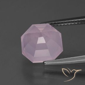 Cuarzo rosa Rosado Bubblegum natural de 4.68 ct, Corte Octágono / Esmeralda, Transparente