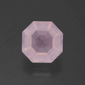 Cuarzo rosa rosa natural de 3,46 ct, corte esmeralda, transparente