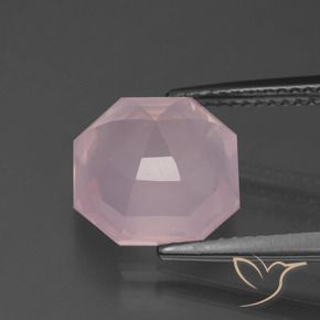 Cuarzo rosa Rosa rosado natural de 5.07 ct, Corte Octágono / Esmeralda, Transparente