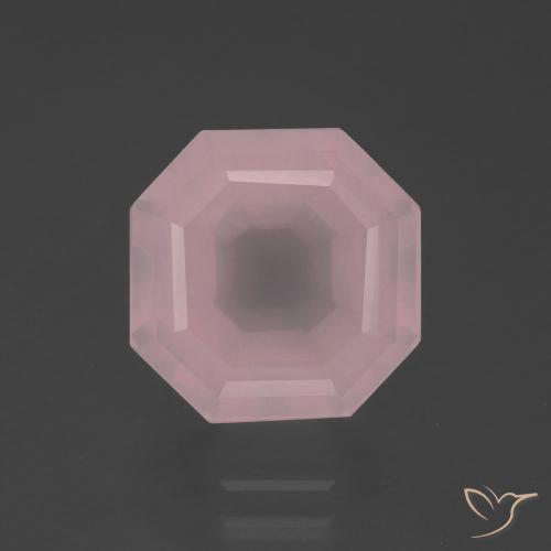 6.04ct Natural Rosado medio Cuarzo rosa, corte esmeralda, Transparente