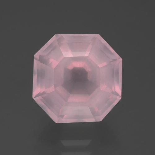 Cuarzo Rosa Rosado medio natural de 5.02 ct, corte esmeralda, Transparente