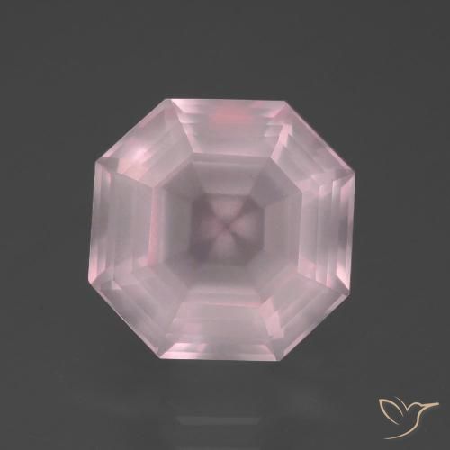 6.19ct Natural Rosado claro Cuarzo rosa, corte esmeralda, Transparente